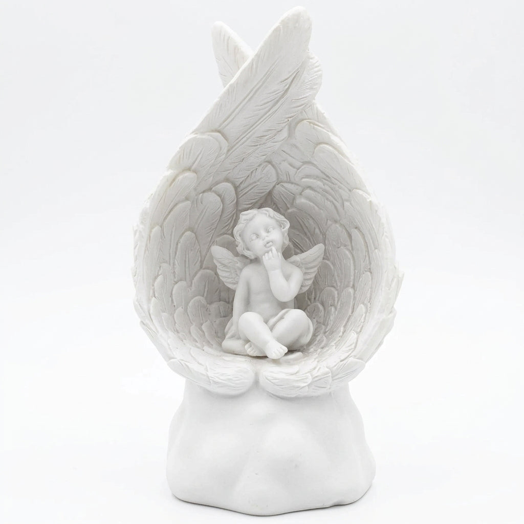 Elegant Handcrafted Angel Figurine with Wing Seating - 12cm - Gomix Brands Outlet